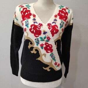 Vtg 80s-90s Jaclyn Smith Embellished Sweater Dressy Knit Sz Medium Pullover